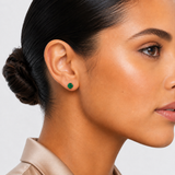 8mm Round Gemstone Stud Earrings in 10K Gold