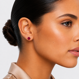 8mm Round Gemstone Stud Earrings in 10K Gold