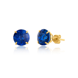 8mm Round Gemstone Stud Earrings in 10K Gold
