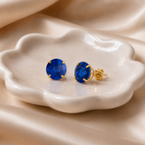 8mm Round Gemstone Stud Earrings in 10K Gold