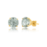 8mm Round Gemstone Stud Earrings in 10K Gold