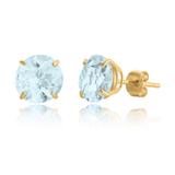 8mm Round Gemstone Stud Earrings in 10K Gold