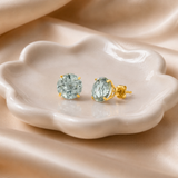 8mm Round Gemstone Stud Earrings in 10K Gold