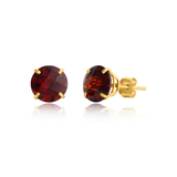 8mm Round Gemstone Stud Earrings in 10K Gold