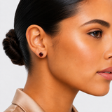 8mm Round Gemstone Stud Earrings in 10K Gold