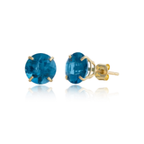 8mm Round Gemstone Stud Earrings in 10K Gold