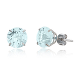 8mm Round Gemstone Stud Earrings in 10K Gold