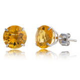 8mm Round Gemstone Stud Earrings in 10K Gold