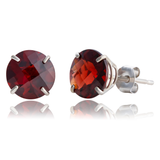 8mm Round Gemstone Stud Earrings in 10K Gold
