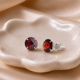 8mm Round Gemstone Stud Earrings in 10K Gold