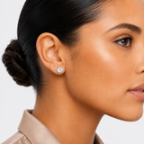 8mm Round Gemstone Stud Earrings in 10K Gold