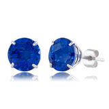 8mm Round Gemstone Stud Earrings in 10K Gold