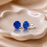 8mm Round Gemstone Stud Earrings in 10K Gold