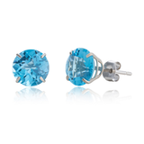 8mm Round Gemstone Stud Earrings in 10K Gold