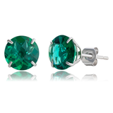 8mm Round Gemstone Stud Earrings in 10K Gold