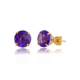 8mm Round Gemstone Stud Earrings in 10K Gold
