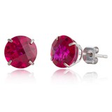 8mm Round Gemstone Stud Earrings in 10K Gold