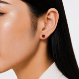 8mm Round Gemstone Stud Earrings in 10K Gold