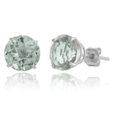 8mm Round Gemstone Stud Earrings in 10K Gold