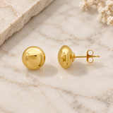 Unisex 14K Yellow Gold Ball Stud Earrings