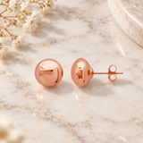 Unisex 14K Rose Gold Ball Stud Earrings