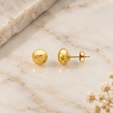 Unisex 14K Yellow Gold Ball Stud Earrings