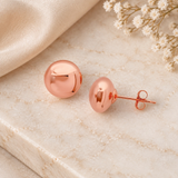 Unisex 14K Rose Gold Ball Stud Earrings