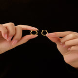 Yellow Diamond Cut Hoops  in 14K Gold