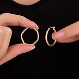 23MM Diamond-Cut Hexagon Hoops  in 14k Gold