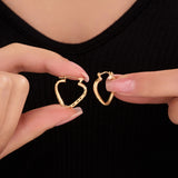 18MM Diamond-Cut Triangle Hoops  in 14k Gold