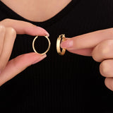 20MM Round Ribbed Hoops  in 14K Gold