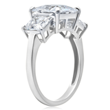 4.5 Carat Three Stone Princess Cut Cubic Zirconia Ring in 10K Gold