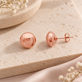 Unisex 14K Rose Gold Ball Stud Earrings