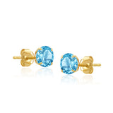 Classic 6mm Round Stud Earrings in 14K Gold