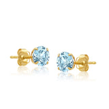 Classic 6mm Round Stud Earrings in 14K Gold