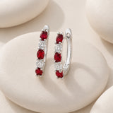 20MM Oval Birthstone Hoops in 925 Silver