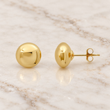 Unisex 14K Yellow Gold Ball Stud Earrings
