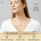 Solitaire Bezel Set Gemstone Pendant in 14k Gold