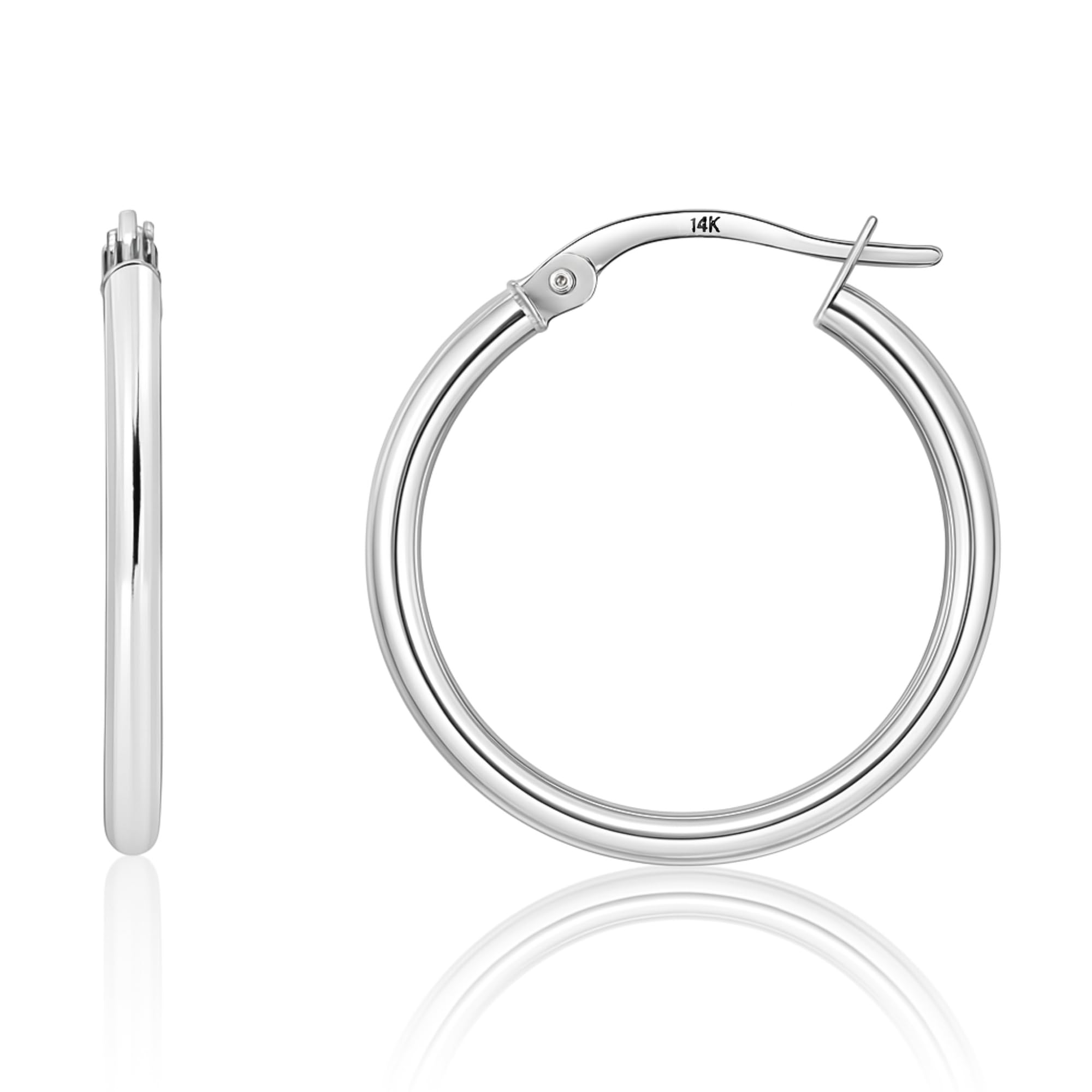 2MM Tube Classic Hoops in 14K Gold