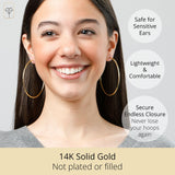 2MM Tube Endless Hoops in 14K Yellow Gold