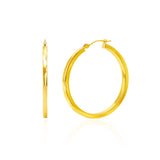 Classic Square Tubed Hoop Earrings in 14K gold