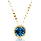 Solitaire Bezel Set Gemstone Pendant in 14k Gold