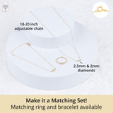 Golden Dew Lab Diamond Multi Station Necklace in 10k Gold