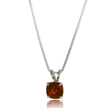 6mm Cushion Gemstone Pendant with 18" Chain