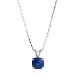 6mm Cushion Gemstone Pendant with 18" Chain