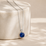 6mm Cushion Gemstone Pendant with 18" Chain