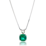 6mm Cushion Gemstone Pendant with 18" Chain