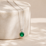 6mm Cushion Gemstone Pendant with 18" Chain