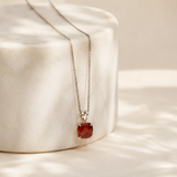 6mm Cushion Gemstone Pendant with 18" Chain