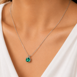6mm Cushion Gemstone Pendant with 18" Chain